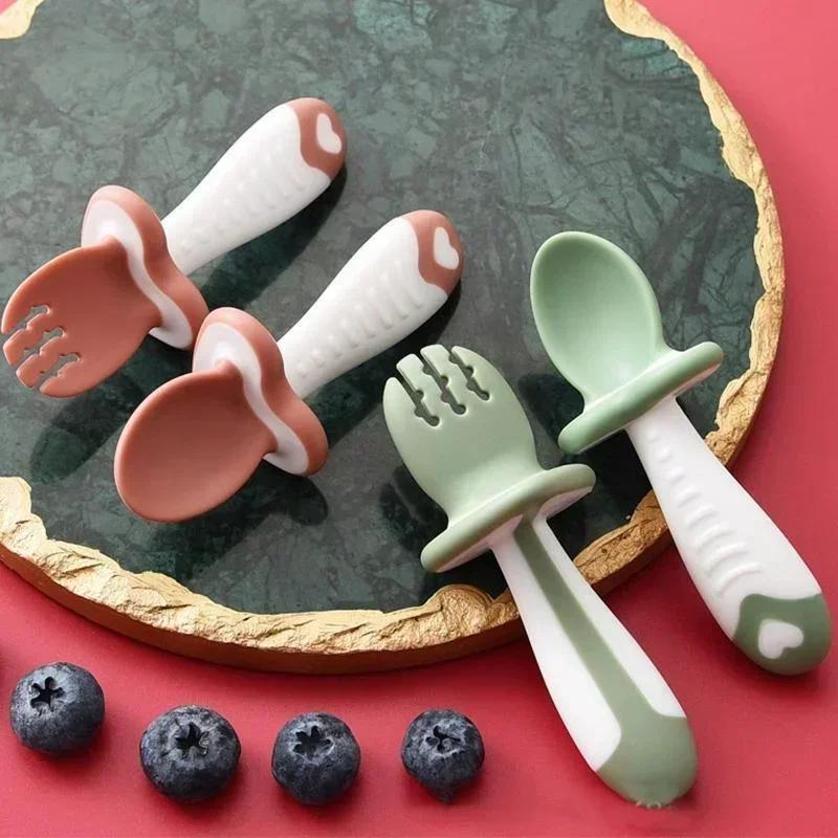 Weaning Spoon Set - Cuchara y tenedor para bebé, juego