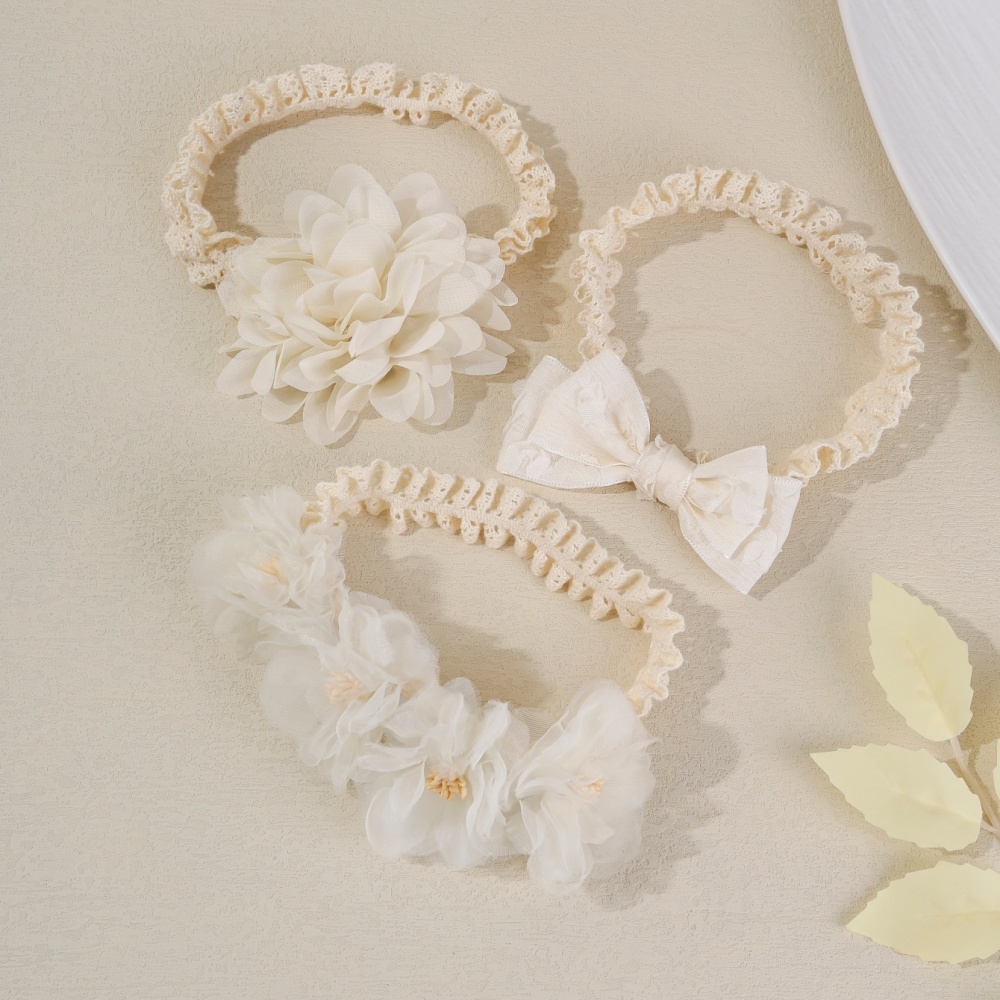 Baby Food Jelly - Diadema de encaje blanco crema con