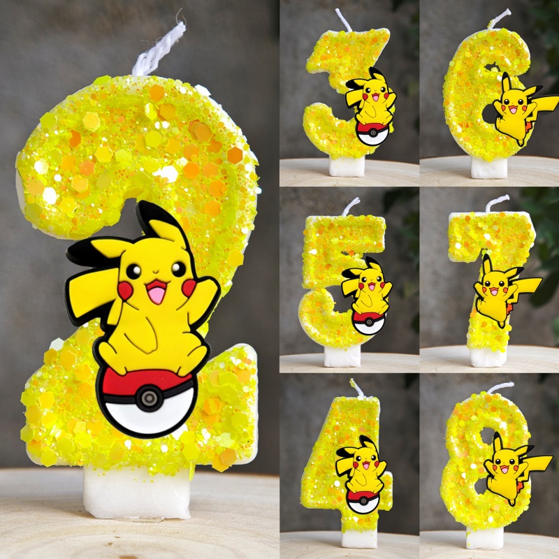 Baby Food Plan - Vela de Pokémon Pikachu con dibujos