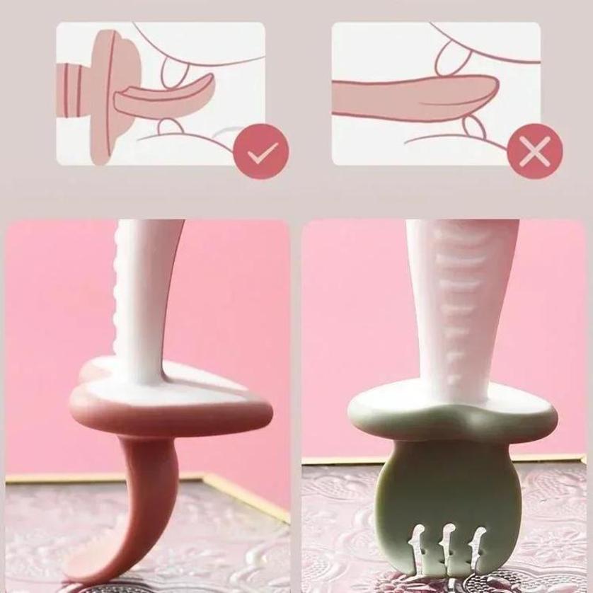 Cuchara y tenedor para bebé, j - Weaning Spoon Set reseña y precio