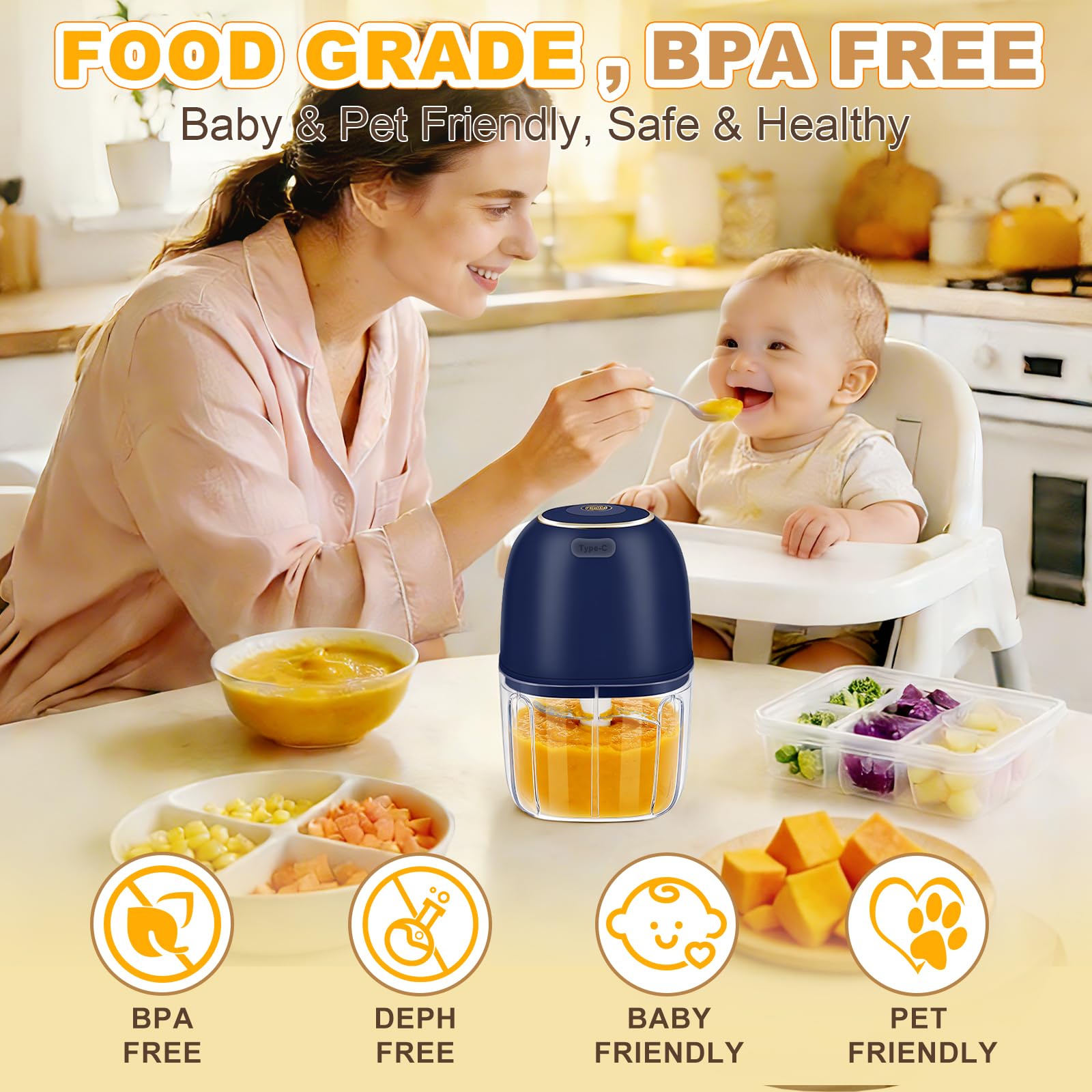 Picadora de Ajo Eléctrica, Min - Baby Food With Meat reseña y precio