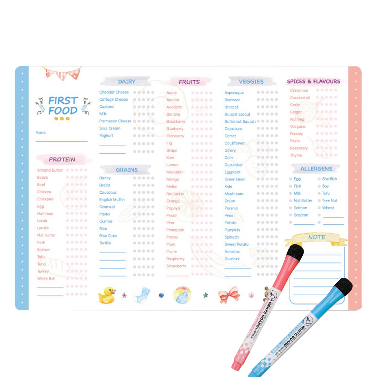 Tabla de Alimentos para Bebés  - Baby Food Checklist reseña y precio